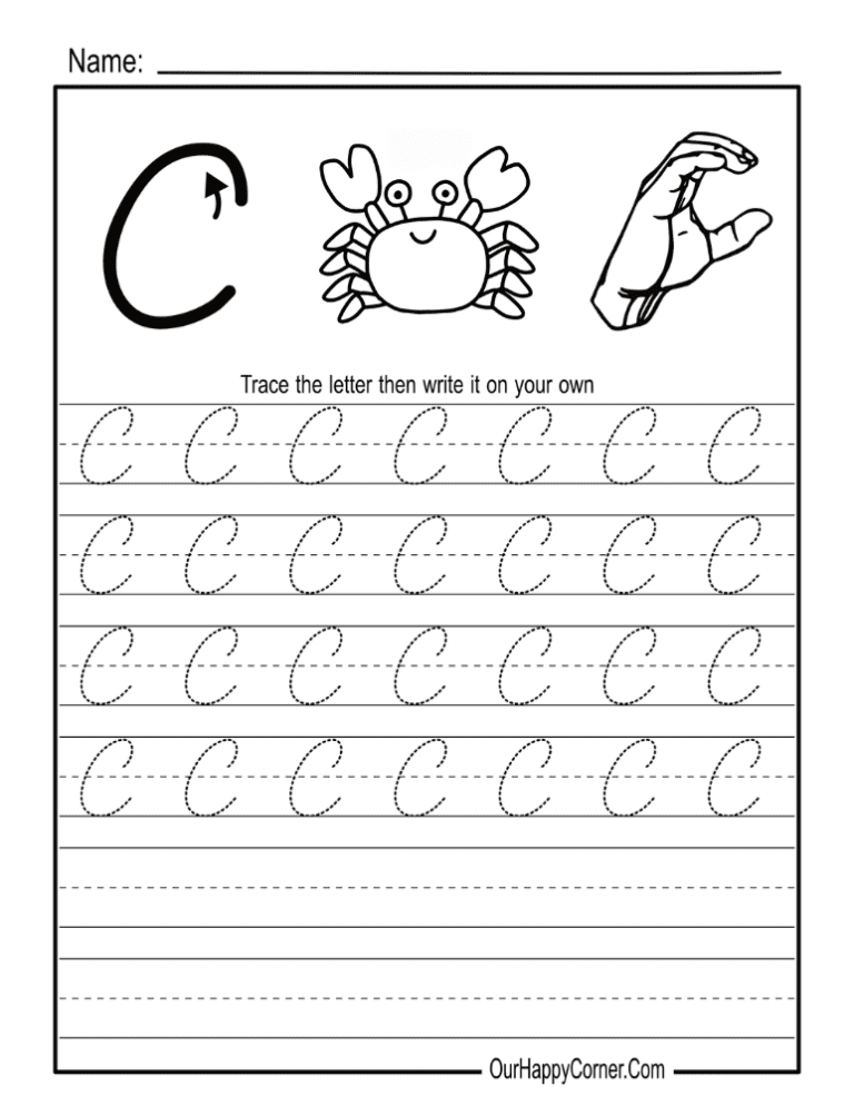 Free Cursive Alphabet Tracing Worksheets - Our Happy Corner