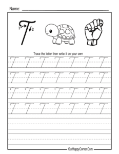 Free Cursive Alphabet Tracing Worksheets - Our Happy Corner