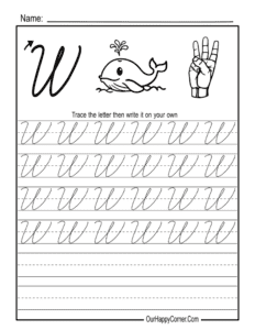 Free Cursive Alphabet Tracing Worksheets - Our Happy Corner