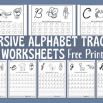 Cursive Alphabet Tracing Worksheets A-Z Uppercase and Lowercase Letters