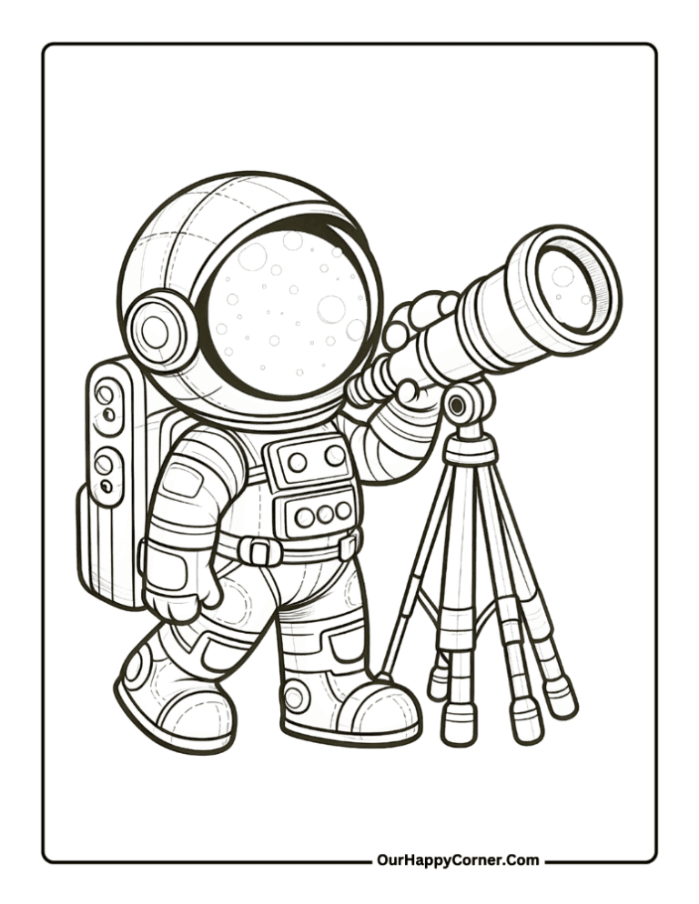 Astronaut Coloring Pages Free Printables - Our Happy Corner