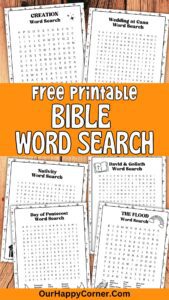 Bible Word Search Puzzles Free Printables - Our Happy Corner