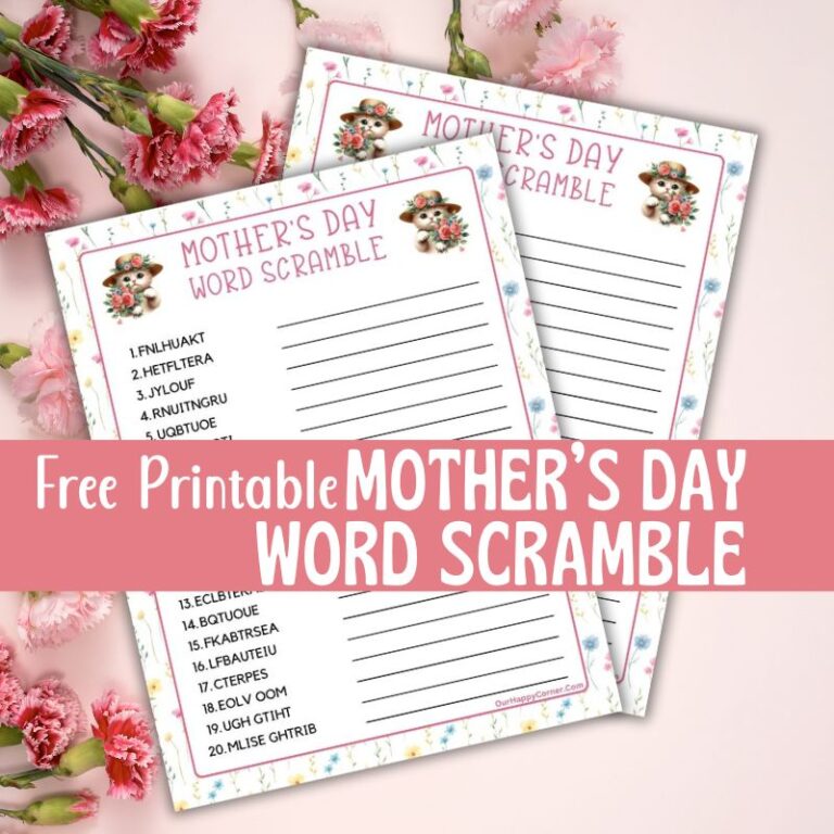 Mother's Day Word Scramble Printable