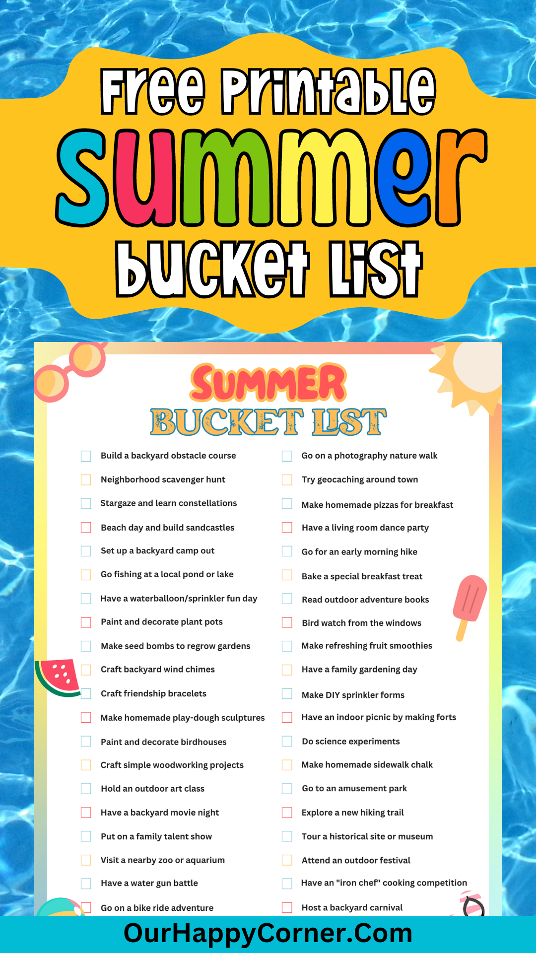 Summer Bucket List for Unforgettable Family Fun - Our Happy Corner