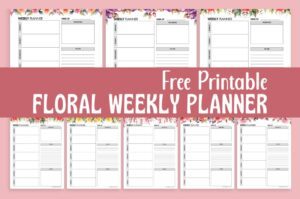 Floral Weekly Planner Free Printable