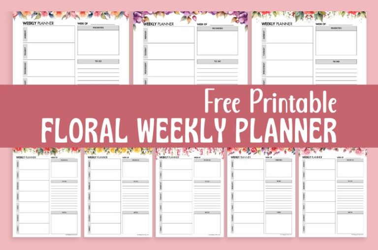 Floral Weekly Planner Free Printable