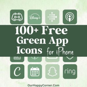 iPhone app icons in green color