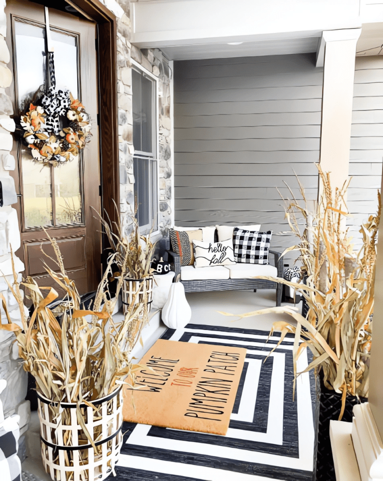 Cozy and Inviting Fall Front Porch Decor Ideas - Our Happy Corner