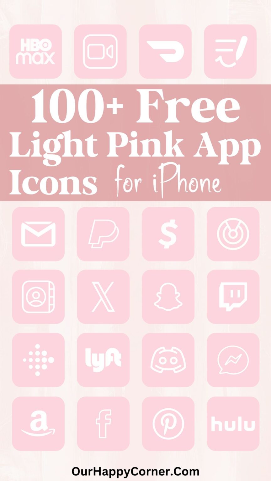 100 Free Light Pink App Icons For Your iPhone - Our Happy Corner