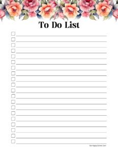 To-Do List Free Printable - Our Happy Corner