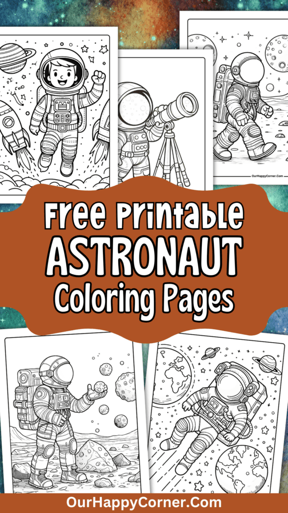 Astronaut coloring pages of moon walks and space ships