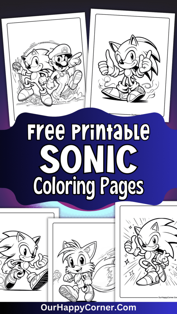 Sonic coloring pages for kids