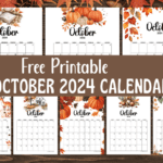 Autumn season inspired October calendars 2024