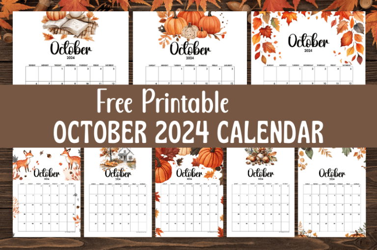 Autumn season inspired October calendars 2024