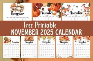 November Calendar 2025 Free Printable