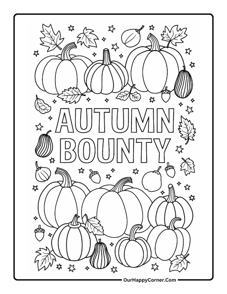 Free Pumpkin Coloring Pages for a Fun-Filled Fall - Our Happy Corner