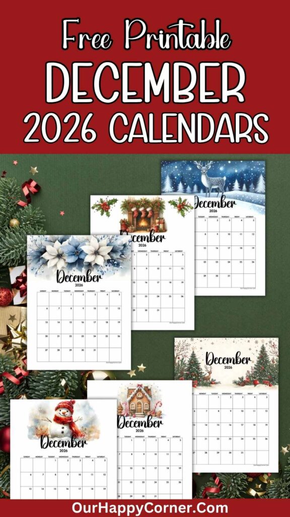 Printable December 2026 calendar