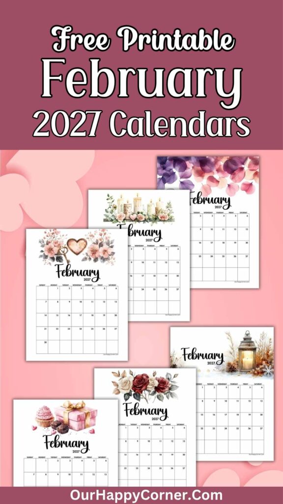 Printable February 2027 calendar