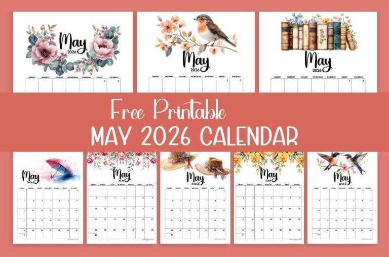 Free Printable May Calendar 2026