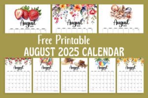 2025 August Calendar Printable