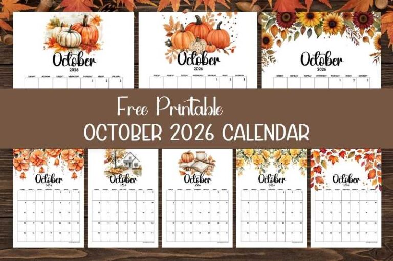 2026 October Calendar Printable