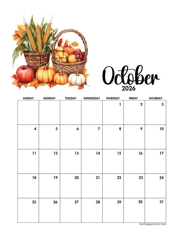 October 2025 Calendar