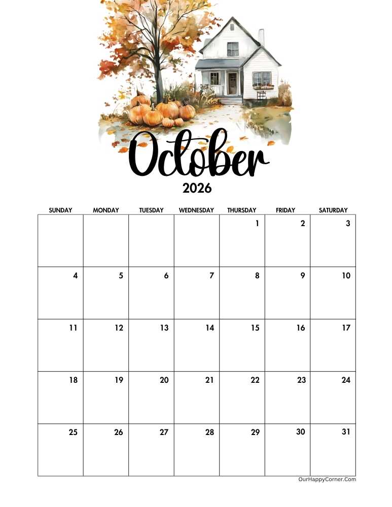 October 2026 Calendar