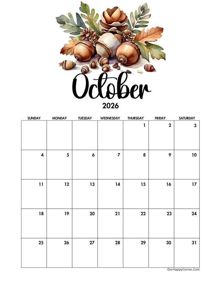 October 2026 Calendar