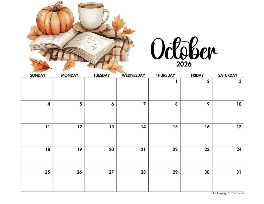 Autumn decorated calendar