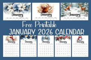 2026 January Calendar Printable