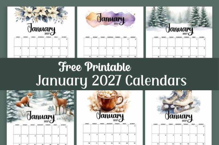 2027 January Calendar Printable