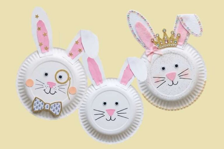 Paper plate bunny craft