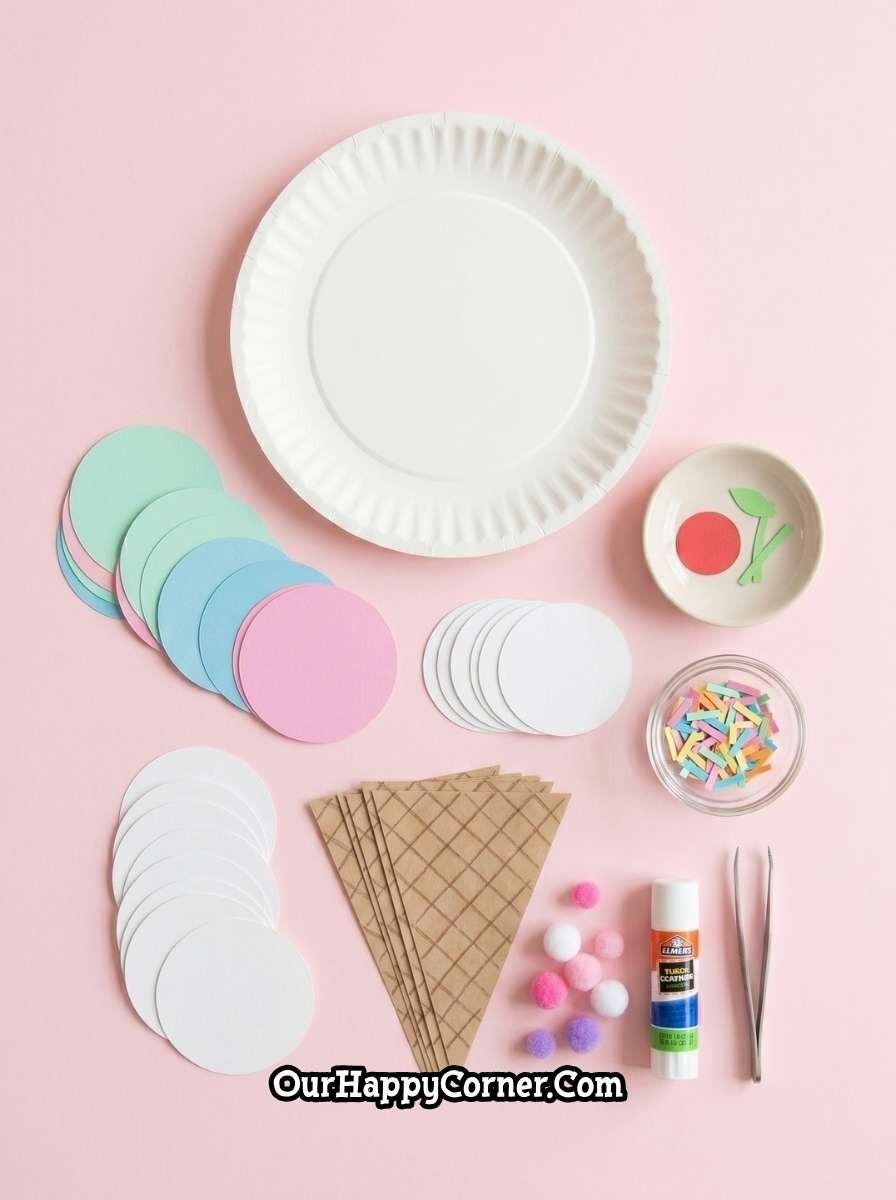 Easy Paper Plate Ice Cream Craft for Kids (Step-by-Step) - Our Happy Corner