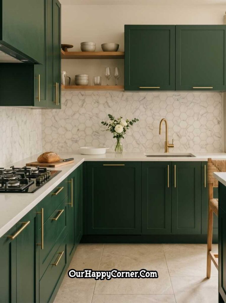 White Marble Hexagon Kitchen Backsplash