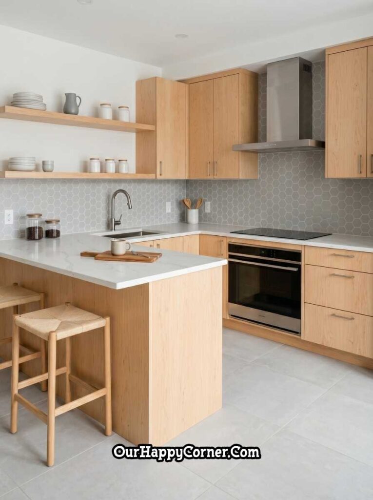 Gray Hexagon Peel and Stick Kitchen Backsplash