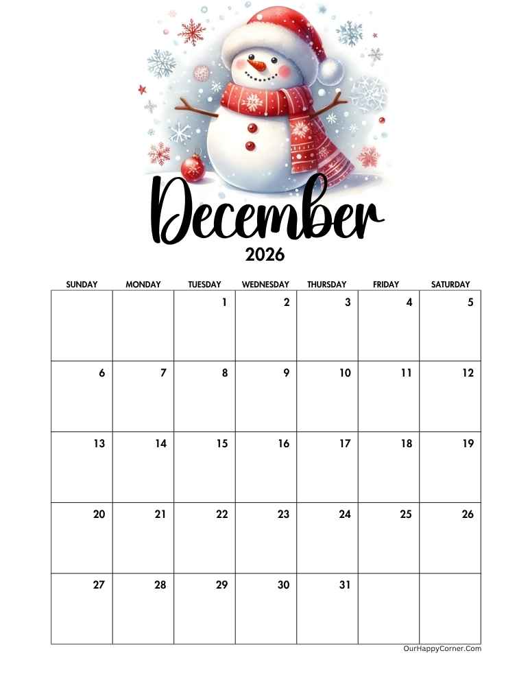 Christmas themed calendar