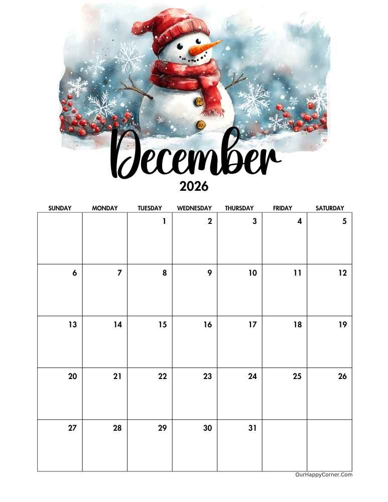 Christmas themed calendar