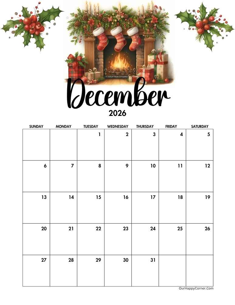 Christmas themed calendar