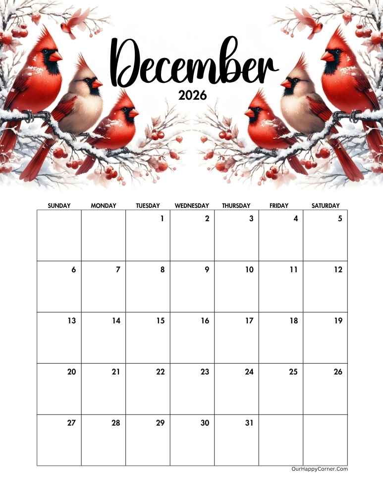 Christmas themed calendar