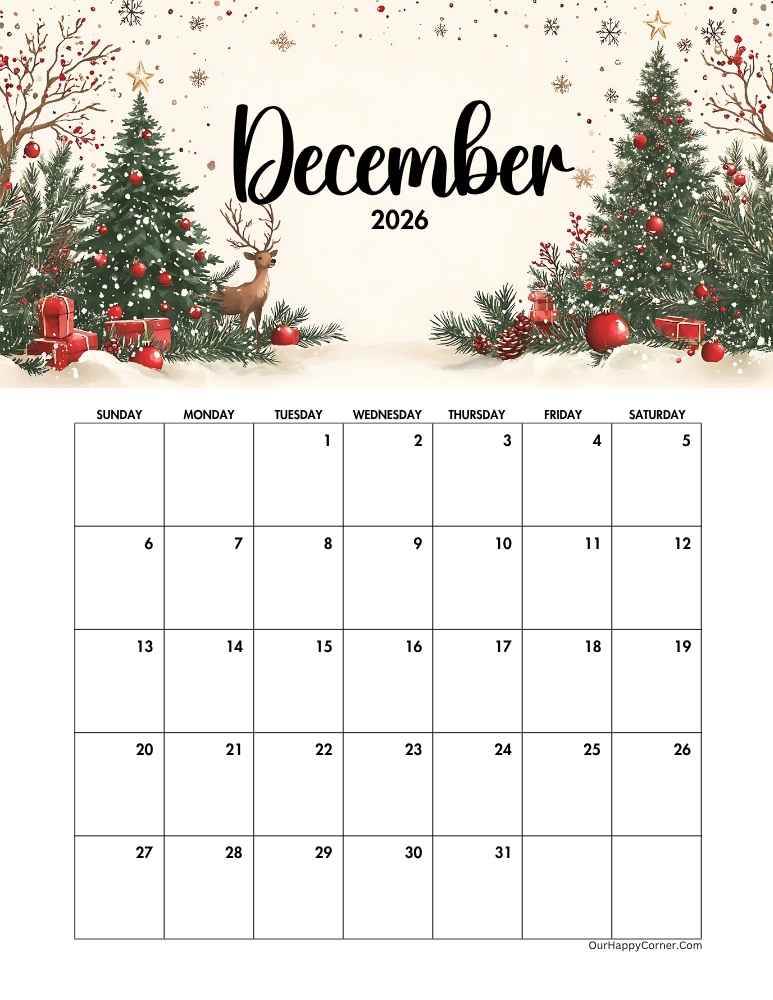 Christmas themed calendar