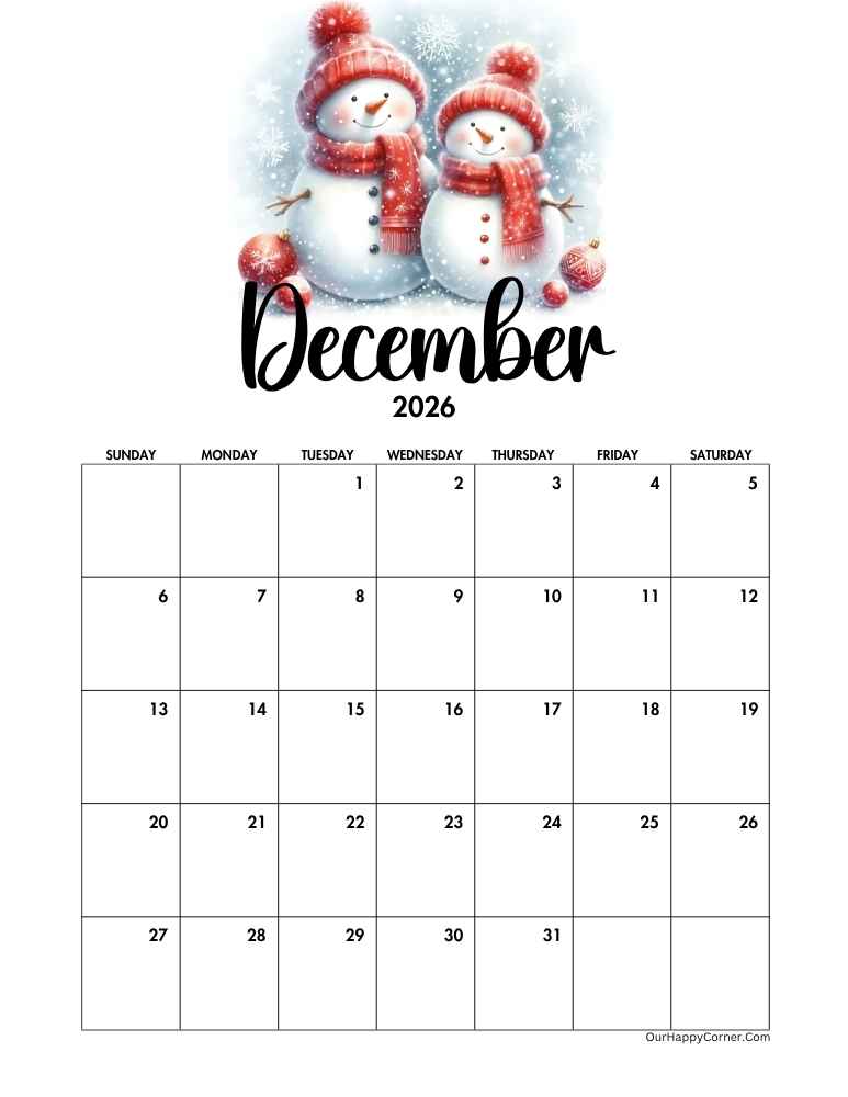 Christmas themed calendar
