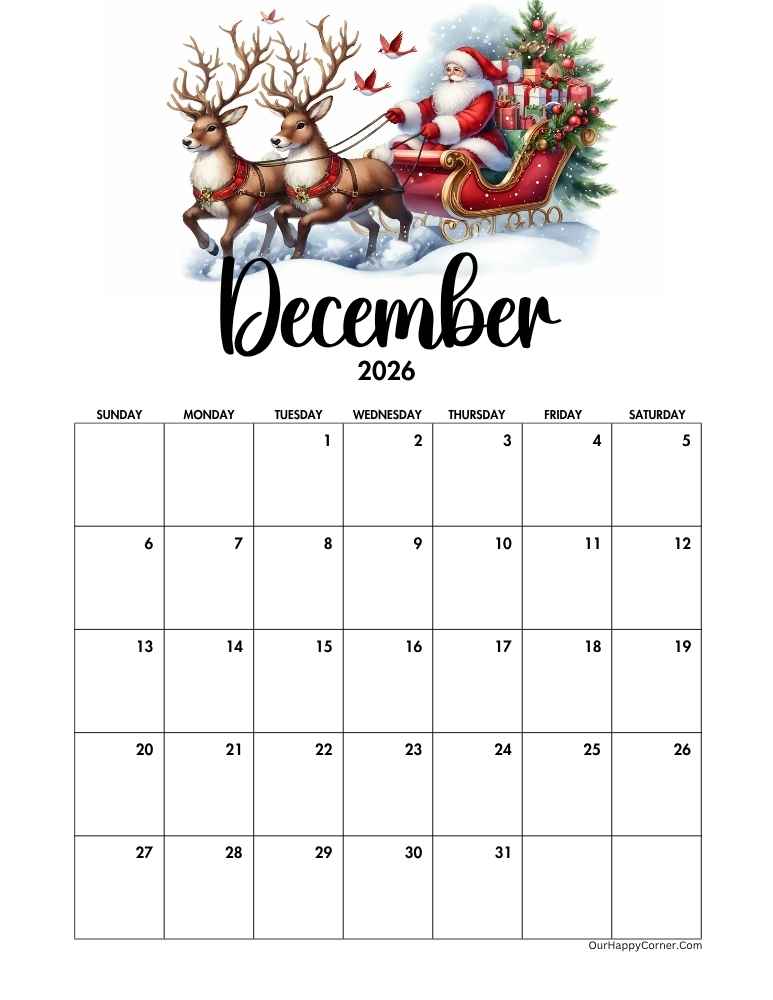 Christmas themed calendar