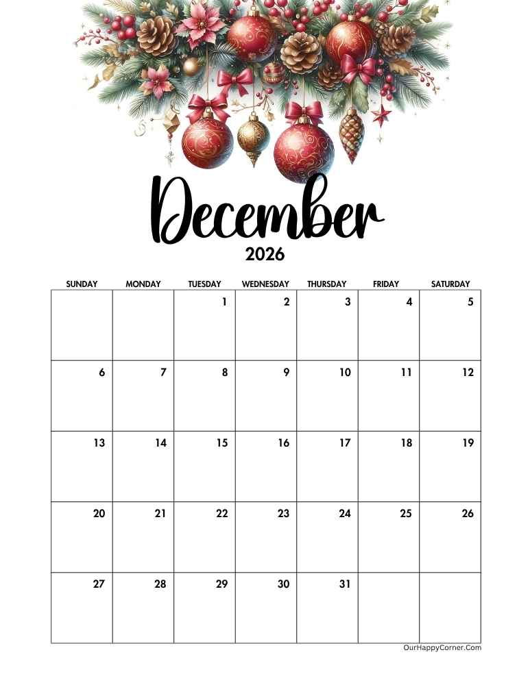 Christmas themed calendar