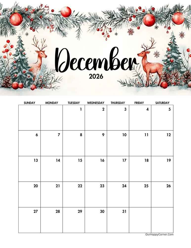Christmas themed calendar