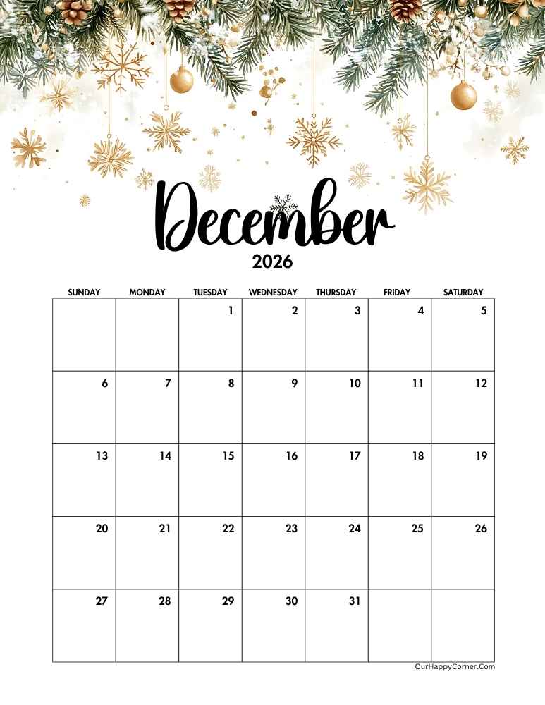 Christmas themed calendar