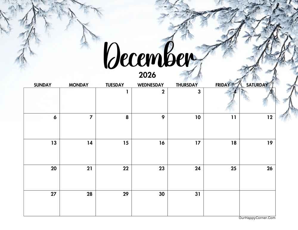 Winter Dec calendar