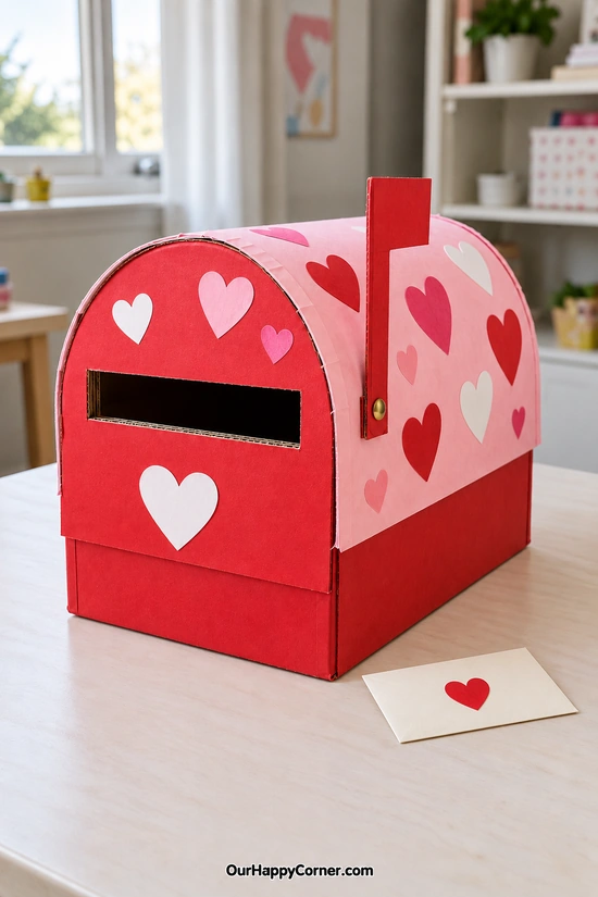 Valentine’s Day box ideas for kids: classic heart mailbox