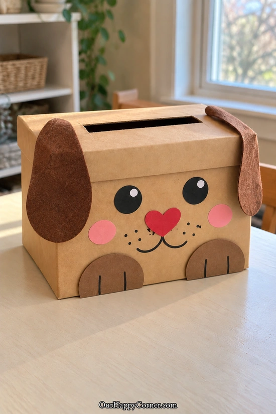 Kraft puppy box with floppy brown ears