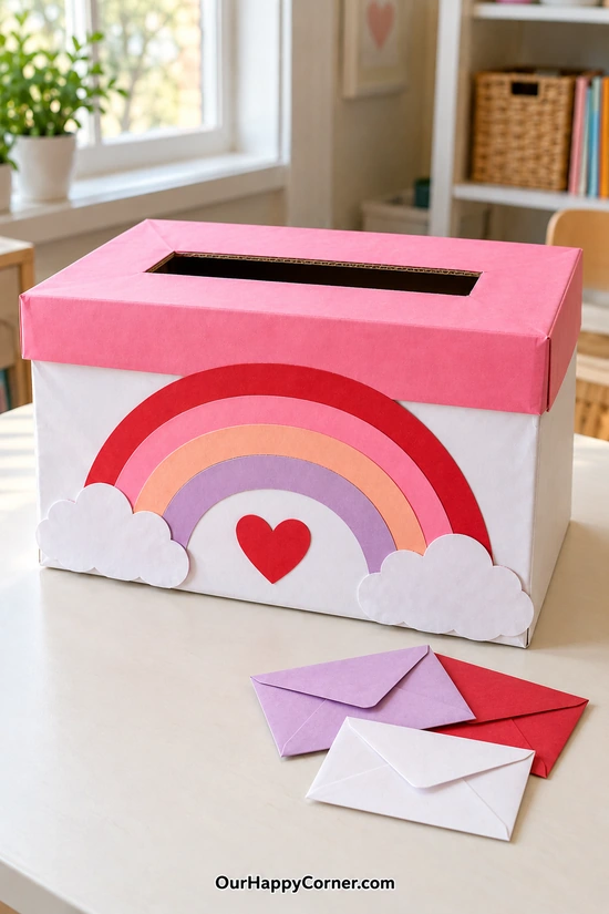Valentine’s Day box ideas for kids: rainbow