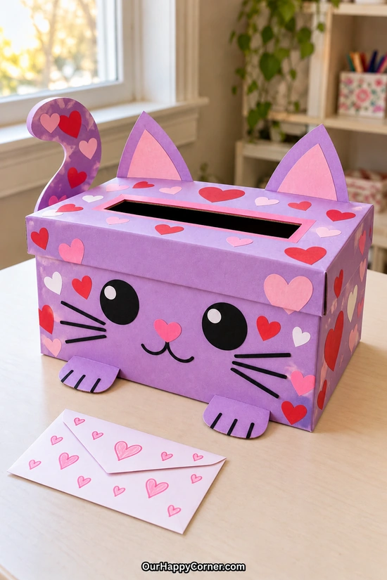Valentine’s Day box ideas for kids: kitten